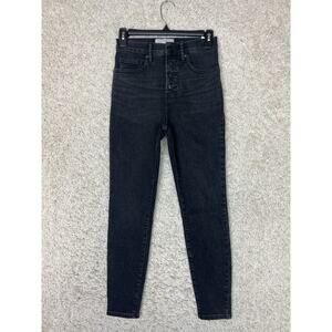 Everlane Jeans Womens 26 Ankle Black Button Fly High Rise Skinny Denim Casual